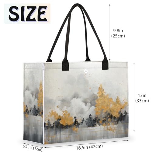 Abstract Lake Mountain Tote Bag for Women Large Beach Bag Reusable Tote Bags for Work Travel Beach Shopping2