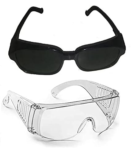 Quantum Retail - [QR1+QR7-Combo Pack] - Anti-Droplets, Anti-Fog Glasses for Construction Laboratory Outdoor Eye Protection/Dust protection Bike Riding Safety Goggle - {Free-Size}