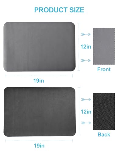 Image of Dish Drying Mat for Kitchen Counter, Dish Drying Pad with Non-slip Rubber Backed, Hide Stain Anti Absorbent for Kitchen Counter, Drying Mat for Coffee Machine Dish Rack, 12 inchx19 inch Grey