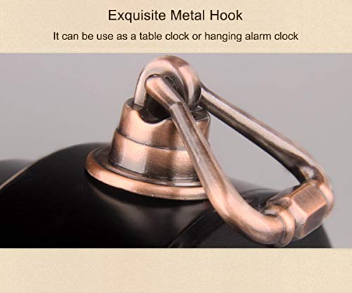 Siemoo Retro Metal Table Clock Battery Operated Non-Ticking Silent Quartz Table Desk Small Alarm Clock Vintage European Desk Shelf Hd Glass Desk Clock For Kids Bedroom Living Room Decoration (Roman) #TOP5