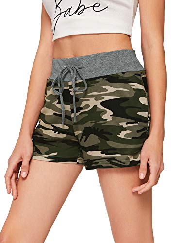 Sweatyrocks Workout Yoga Shorts Pants Hot Shorts For Women Pocket Camouflage X-Small #TOP2