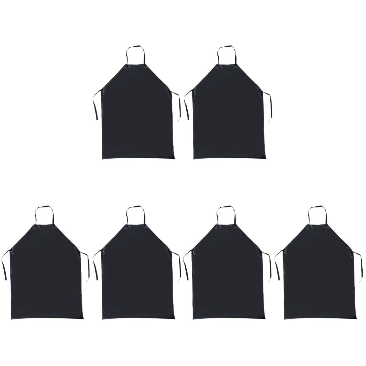 Cabilock 6 Piezas Delantal Industrial Unisex y Antigrasa de Pvc Negro