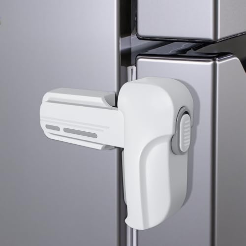 Fridge Lock for Kids, Childproof Refrigerator Door Lock, Fridge Latch with 3M Adhesive, Freezer...
