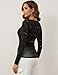 KTILG Sparkly Tops for Women Glitter Sheer Mesh Tops Long Sleeve Sheer Blouses Club Shirts Sexy See Through Tee Black XXL