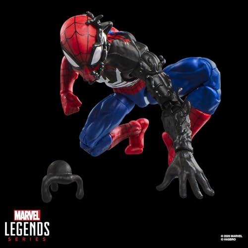 Marvel Legends Series Secret Wars Spider-Man (Alien-Kostüm), Retro Marvel Comics Action-Figur zum Sammeln mit Lentikularschild, 15 cm – Ansicht 3