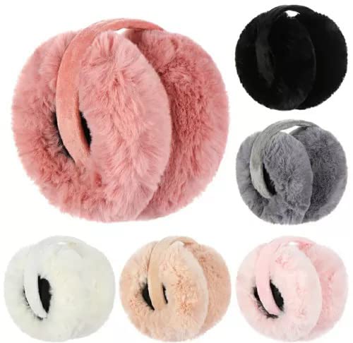Image of Girl Winter Earmuffs Outdoor Wear Soft Faux Fur Plush Ear Warmer Minnie Design Windproof Woolen Warm Ear Muff Men & Women (Freesize)