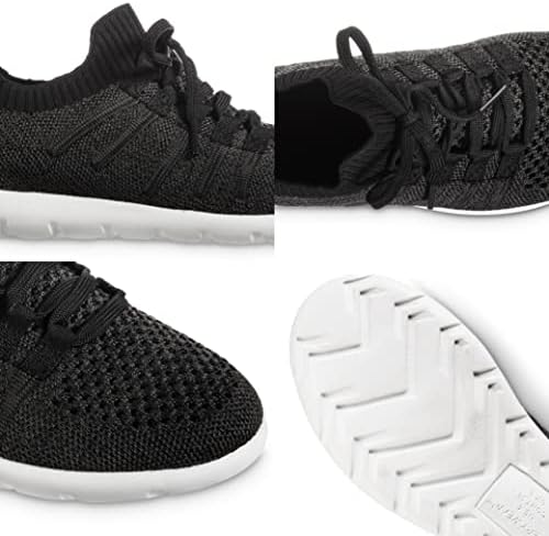 isotoner womens Lightweight Lace Up Sneaker, Black, 7 US | Image 2