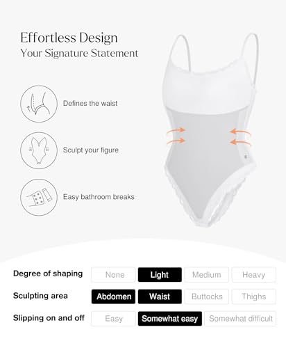 Image of Popilush Lace Body Suits Women - Square Neck Sleeveless Thong Bodysuit Tummy Conotrol Double Lined Camisole Tank Tops