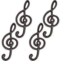 Ymxygz 4 Pcs Note Wall Musical Note Vintage Wall Decorative Hook Retro Wall Hanger Cast Iron for Coats, Bags and Cloths