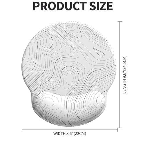 Image of eulps Mouse Pad with Wrist Rest, Comfortable Computer Mousepad with Gel Wrist Support Smooth Surface and Non-Slip PU Base for Pain Relief, Laptop, Office & Home (White Line)