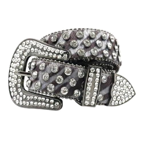 Ceinture en cuir à strass western pour femme avec cristaux