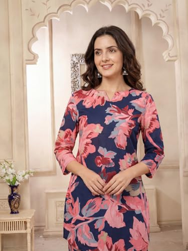 Image of Leriya Fashion Kurta Sets for Woman | Co ord Set for Women Stylish | Kurti Set for Woman | Short Kurti for Women | Kurtis | Ethnic Jaipuri Straight Kurta Set with Palazzo Pants | Salwar Suit for Party Outfits