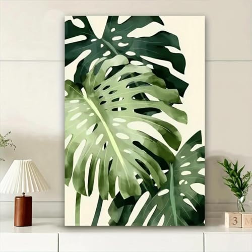 Tableau sur toile de monstera art mural plante tropicale haut de gamme