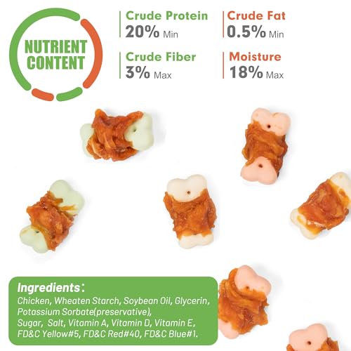 MON2SUN-Dog-Treats-Mini-Chicken-Wrapped-Biscuits-with-Added-Vitamins-Healthy-Training-Snacks-for-Small-Medium-and-Large-Dogs-1058oz MON2SUN Dog Treats Mini Chicken Wrapped Biscuits with Added Vitamins Healthy Training Snacks for Small Medium and Large Dogs 1058oz