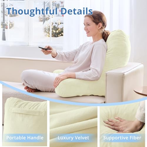 Image of Sasttie Reading Pillow for Bed, Back Pillow for Sitting Up, Cream