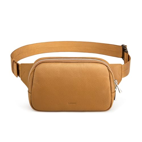 S-ZONE Leather RFID Waist Fanny Pack for Women