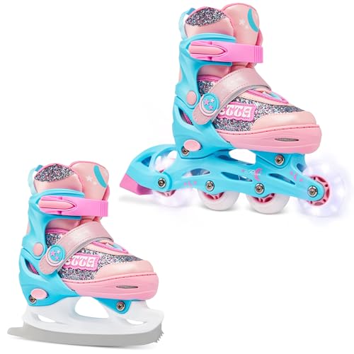 RAVEN 2in1 Schlittschuhe Inline Skates Inliner für Kinder Mädchen...