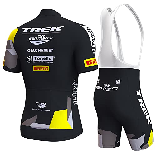 Men's Cycling Jersey Set Professional Bicycle Team Short Sleeve Breathable Quick-Dry Shirt with 4D Padded Bib Shorts - Image 3