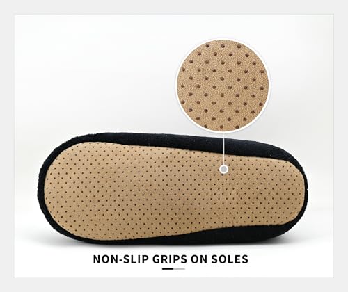 Panda Bros Men's Slipper Socks, Winter Non-Skid Warm Slipper Booties, Cozy Soft Indoor Socks with Fluffy Sherpa Lined4