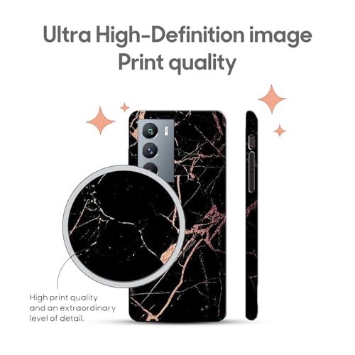 Image of COLORflow Back Cover Compatible with iQOO 9 SE 5G | Beautiful Black Golden Marble | Designer Printed Hard CASE Bumper Back Cover Compatible with iQOO 9 SE 5G