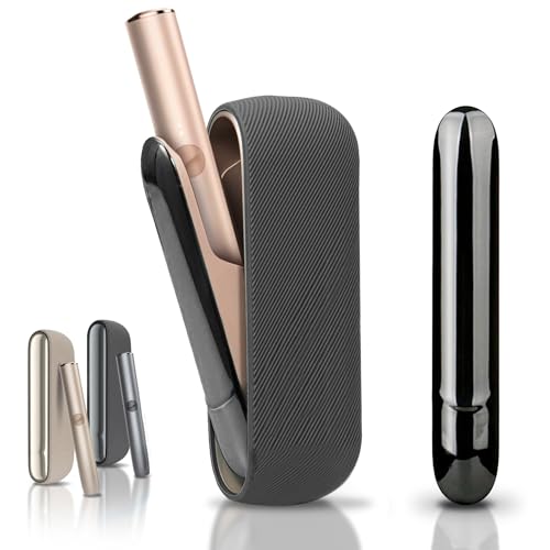 Case Compatible with IQOS ILUMA, Cover + Magnetic Faceplate, Magnetic Side Case, Soft Material Protective Cover, iqos Accessory Bag (Black)