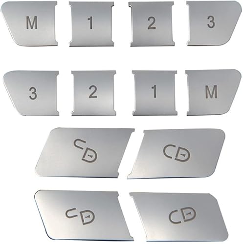 Miniatura 5 de Adhesivo plateado para el botón de desbloqueo de la cerradura del coche, etiqueta engomada del botón del interruptor de ajuste para Mercedes Benz