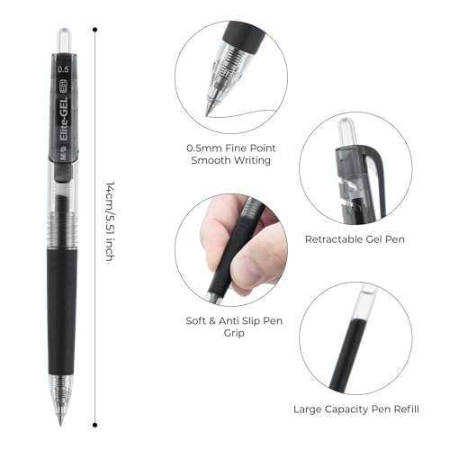 M&G Bolígrafos retráctiles de gel 0.5mm 8 unidades miniatura 2