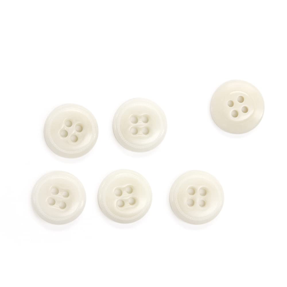 Set of 6 Premium Corozo Suspender Buttons for Bespoke Garments, Natural Ivory, Made in Italy