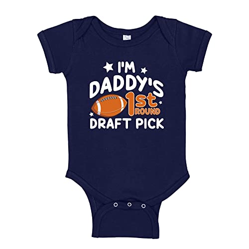 Fantasy Football Pregnancy Announcement I'm Daddy's First Round Draft Pick Baby Bodysuit or Toddler T-Shirt