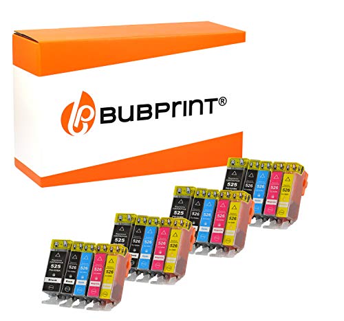 Bubprint Cartuchos Compatible con Canon pgi-525 cli-526 - Negro, 20 Set
