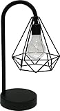 Circleware 03601 Triangle Casing Metal Battery Operated Lamp with with LED Light, Home Decor for Bedroom, Living Room, Desk, and Table, 6