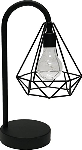 Circleware Triangle Casing Metal Battery Operated Lamp with LED Light, Home Decor for Bedroom, Living Room, Desk, and Table, 6