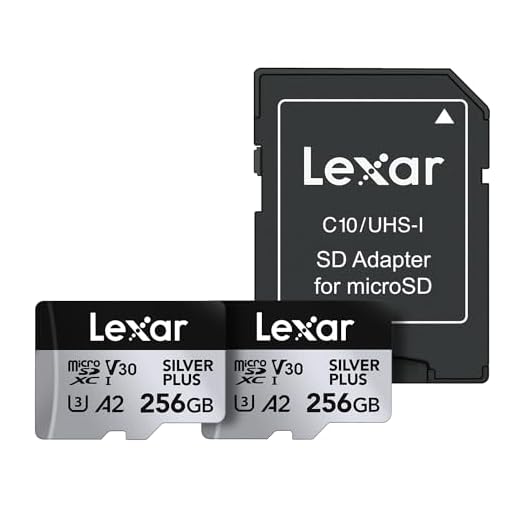 Lexar 256GB (2-Pack) Professional Silver Plus microSDXC Memory Card w/SD Adapter, UHS-I, C10, U3, V30, Full-HD & 4K Video, Up to 205/150 MB/s Read/Write, for Videographers, Gamers (LMSSIPL256G-B2ANU)