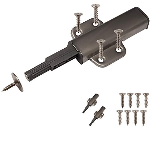 2x Profi Drucktüröffner mit magnetischer Zuhaltung KOMPLETT SET inkl. Schrauben - Push to Open - Magnet Türschnapper Magnetschnapper Schrank-Türöffner Möbel-Schnapper - MIND CARE ESSENTIALS Cover