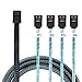 Nicear Festplattenkabel Mini-SAS SFF-8643 Host zu 4 SATA 50 cm 7-polige Festplatten 6 Gbps Datenserverkabel
