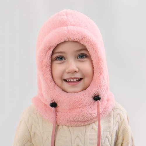 Toddler Kids Balaclava Winter Ski Mask Warm 3 in 1 Neck Warmer Hats Pink - image 3