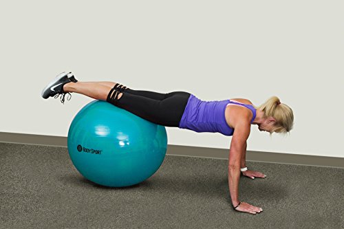 Foto von Body Sport Gymnastikball mit Pumpe für Zuhause, Fitnessstudio, Balance, Stabilität, Pilates, Kernstärke, Stretching, Yoga, Fitness, Schreibtischstühle, Blaugrün (85 cm), 85 cm