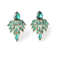 emerald green rhinestone-gold tone