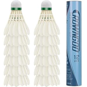 Luyoah 12 Pack Duck Feather Badminton Shuttlecocks Badminton Balls with High Stability and Durability for Training or…