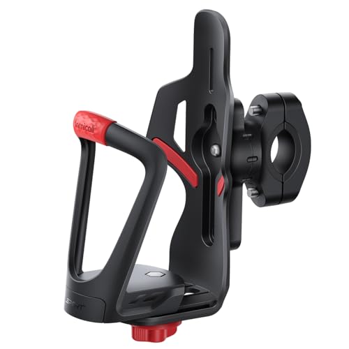Lamicall Bike Water Bottle Holder - [Tracker Storage] [for Handlebar & Frame] Bicycle Drink Cage Bike Cup Holder Cycling Water Bottle Cage with Screws Tool for 2.17-3.35 Diameter Bottles