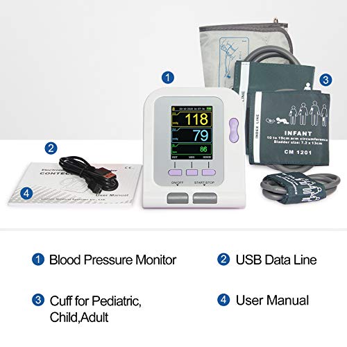 Contec Med Contec08A Fully Automatic Digital Upper Arm Blood Pressure Monitor (4 Cuffs) #TOP3