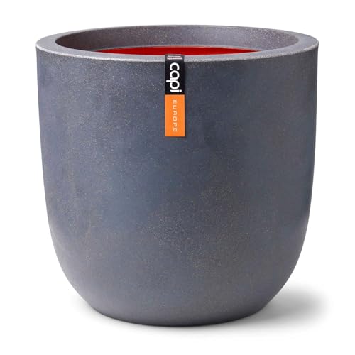 Capi Europe - Topf Kugel Smooth NL - 43x41 - Dunkelgrau - Blumentopf für den Innen- und Außeneinsatz - Übertopf - Pflanztopf - Pflanzgefäß - Kunststoff - KDG933