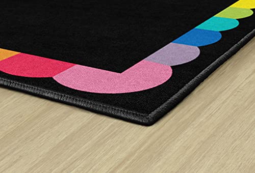 Flagship Carpets Rainbow Scallop Border Educational Area Rug for Kids Room, Children's Classroom, Play Carpet for Teaching and Playroom, 7'6" x 12' - Multicolor by Flagship Carpets - Image 3