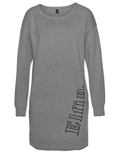 DOTIN T-Shirt Robe Longue Femme Manches Longes Col Rond Chemises Élégante Léger, Gris, M Cover