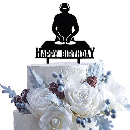Dj Happy Birthday Cake Topper Disco Theme Party Supplies #TOP4
