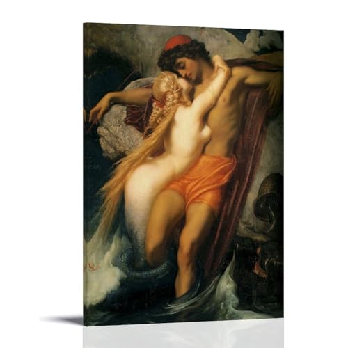 Impression sur toile The Fisherman And The Siren de Leighton pour décoration mural de salon