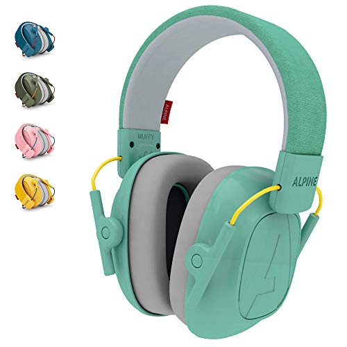 Alpine Muffy Protectores de Oído para Niños de 5 a 16 Años – Cascos Antirruido – Protección Auditiva Cómoda – Banda Ajustable – Menta