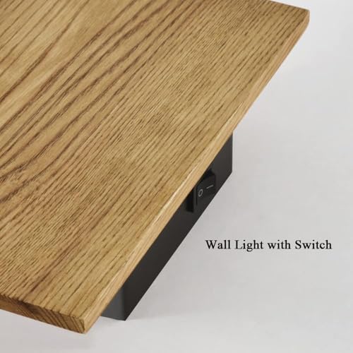 Image of Wall Lights for Living Room with Switch,Nature Wood Wall Lamp in Modern Design,Vintage Led Wall Sconce Up and Down Indoor for Bedroom,Hallway,Hotel,Retro Night Lamp Warm White,8w,1pack