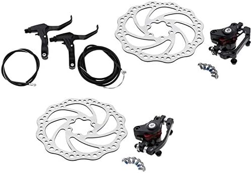 Mechanical Disc Brake Set Front Rear Caliper 160mm 6 Bolt Disc Brake Rotor Brake Levers Cable Kit for Mountain Road Bike Riding Bicycle Parts