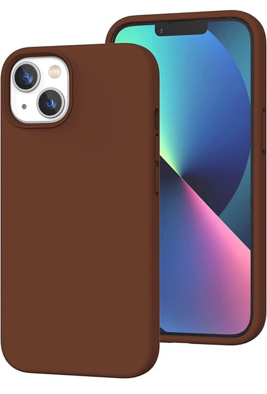 Image of Premium Liquid Silicone Case for iPhone 15 - Slim Full Body Protective Back Cover with Soft Microfiber Lining, Anti-Slip Grip Scratch Resistant Phone Case (Brown)